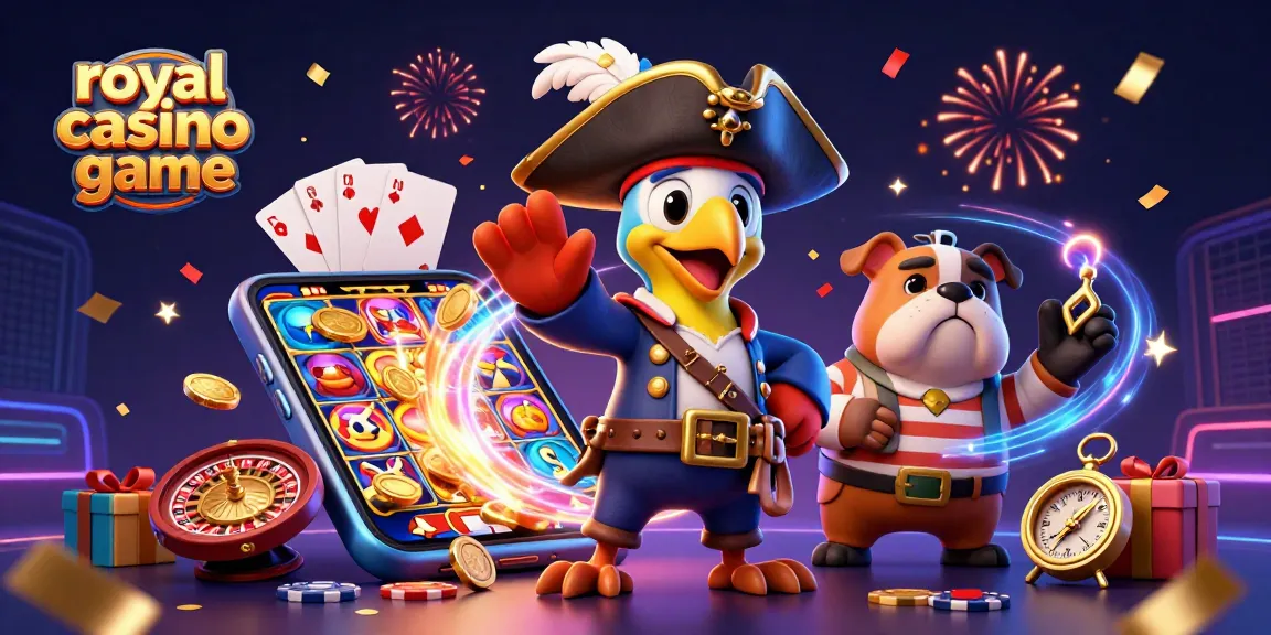 Engage in the royal casino game with an energetic group of playful characters and dynamic casino elements.