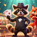 Win big at fly88 com with vibrant slots and a charming raccoon hosting the game.