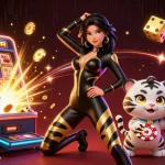 Experience thrilling gameplay with Bet88 in a vibrant casino scene featuring a stunning character.