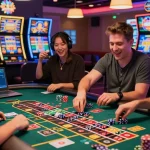 Engaging scene at 789Club casino with players enjoying live gaming and vibrant slot machines.
