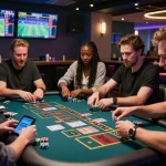 Exciting live casino scene at UU88 with diverse players enjoying an interactive betting experience.
