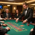 Players placing bets in the O8 casino live betting area, capturing the excitement of gaming.