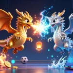 Bet on kèo nhà cái with dynamic sports elements and cryptocurrency designs illustrated in 3D.
