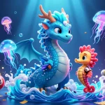 HITCLUB immersive casino illustration featuring an azure dragon, slot reels, and lottery elements.
