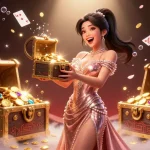 Experience SHBET's thrilling casino wins in a vibrant, dynamic 3D illustration showcasing treasure and excitement.