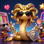 Spin to win with Sin88's vibrant casino-themed characters and slot reels in an exciting game illustration.