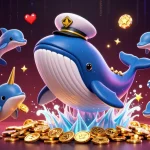 Engage in casino fun with NBET as a whale, narwhal, and dolphins play among coins.