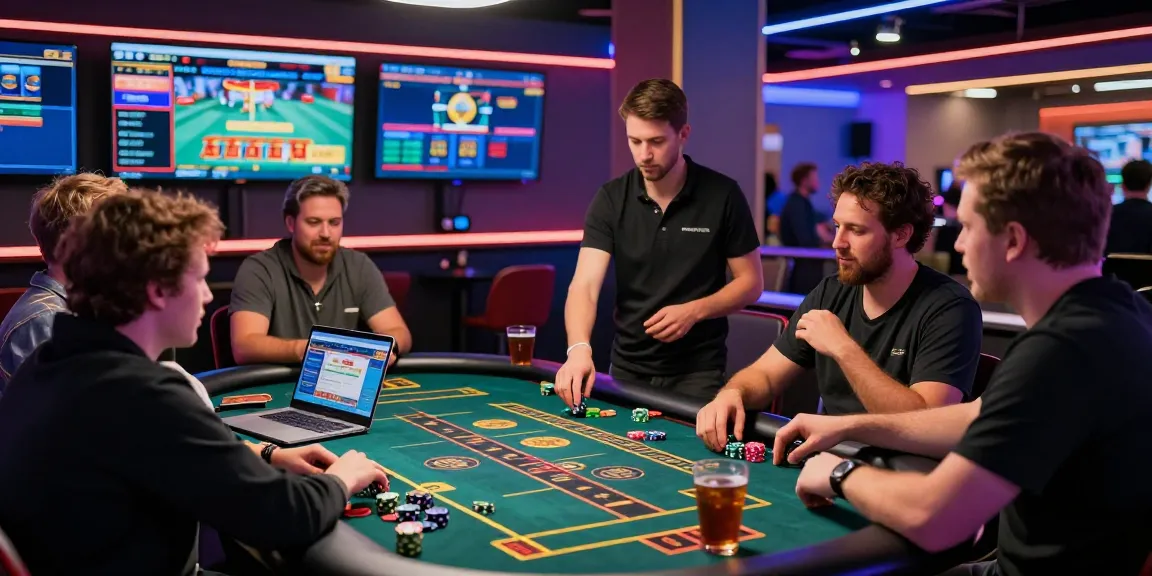 Dynamic online gambling scene featuring players enjoying au88 live games in a lively casino atmosphere.