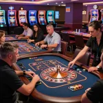 Players enjoying various games at 789p casino, experiencing thrilling roulette spins and engaging in lively gameplay.