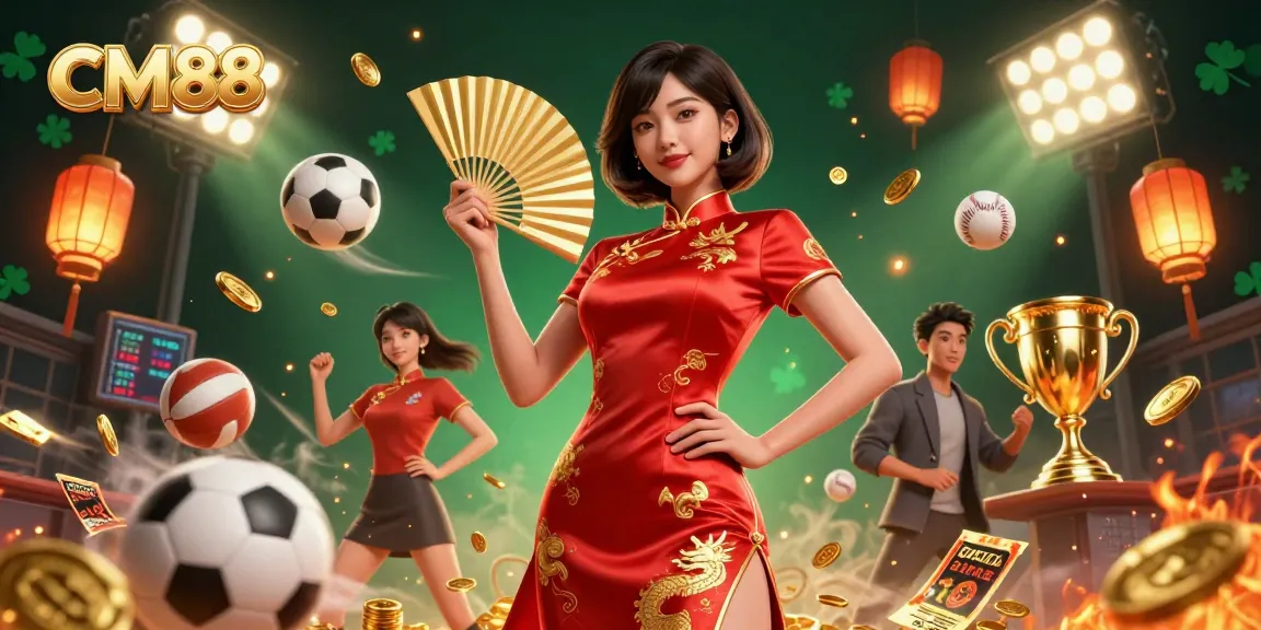 Experience excitement at CM88 casino with vibrant colors, captivating characters, and thrilling sports elements.