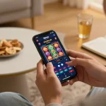Tham gia ứng dụng di động 789club trong một phiên chơi game bình thường tại nhà.