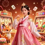 Experience the thrill of 33win with vibrant slot machines, joyous characters, and festive decorations.