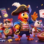 Experience exciting gameplay at yo88 with characters surrounded by vibrant casino elements.