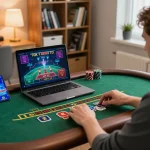 Experience thrilling gameplay at 28bet8 while playing live dealer blackjack on your laptop at home.