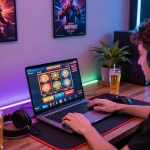 Exciting online gaming experience showcasing 68win platform with player engaging on laptop.
