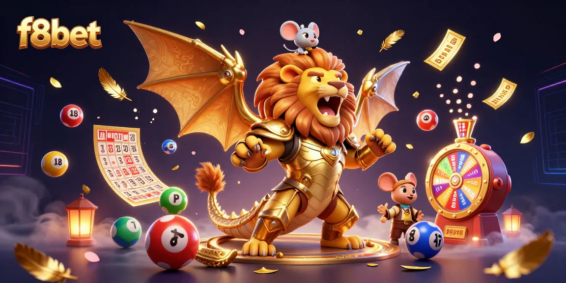 Win big with f8bet in this vibrant 3D casino scene showcasing thrilling game elements.