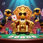 Experience vibrant f168s casino action with a bumblebee mob boss and games all around.