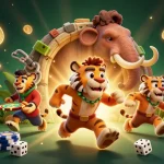 Engage with RED88’s vibrant casino action featuring dynamic playful caveman scenes with crypto elements.
