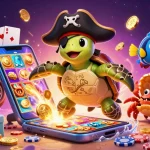 Experience thrilling slot games and treasures with 98Win's vibrant characters in a dynamic casino scene.