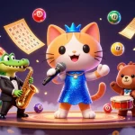 Engage with Nhà Cái BK8 in a vibrant 3D illustration featuring lively casino characters.