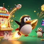 Xo88 engaging online casino experience with vibrant 3D penguin and slot machine excitement.