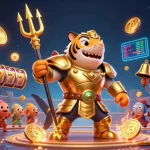 Experience thrilling gameplay at WIN786 with a dynamic underwater casino scene featuring a gladiator shark.
