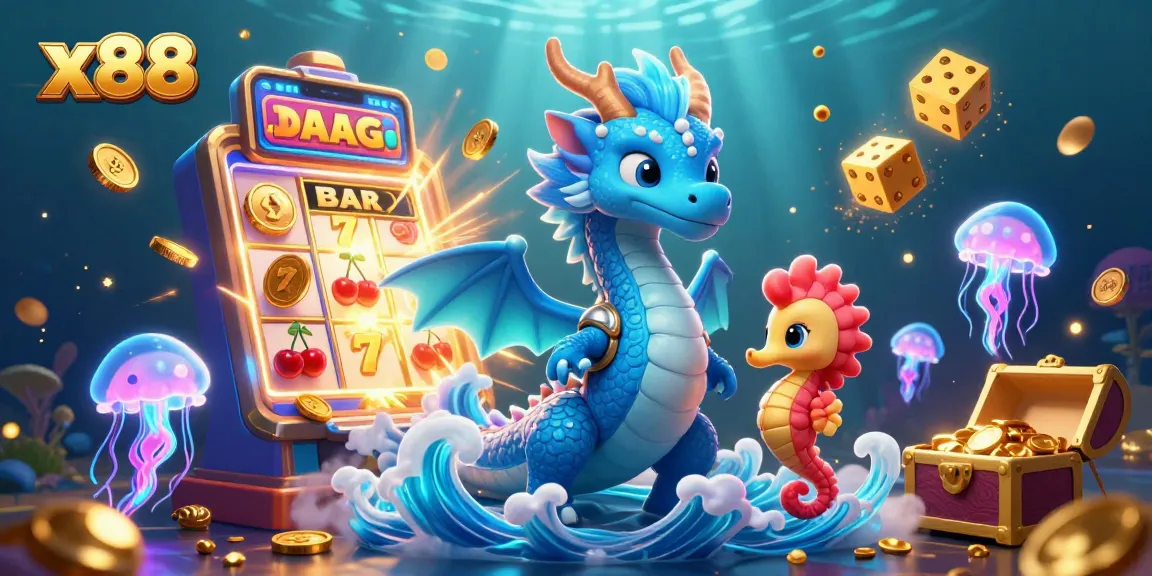 x88 transforms the gaming experience with a vibrant underwater casino featuring a dragon and a jackpot explosion.