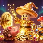 X88 players hitting the jackpot with a golden wizard and treasure, illustrating exciting slot gameplay