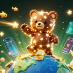 THANBAI88 showcases a vibrant casino scene with golden stars, coins, and dynamic game visuals.