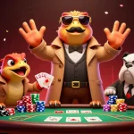 Debet offers a thrilling VIP casino experience with raptors and poker elements in a vibrant scene.