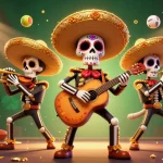 Enjoy gk88's thrilling gaming experience with lively mariachi skeletons in a vibrant casino scene.