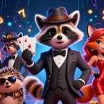 Play with excitement at UG88 while enjoying a vibrant 3D casino illustration scene featuring engaging characters.
