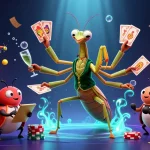Experience the vibrant action of open88 with dynamic lottery elements and casino characters in a lively scene.