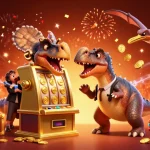 Engaging illustration depicting nhà cái KK55's dynamic casino features with vibrant coins and characters.