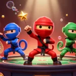 Experience the thrill of đăng ký b52club with a playful 3D casino scene featuring vibrant characters and gaming elements.