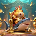 Experience dynamic gambling with Nhà cái 555WIN in this vibrant 3D casino illustration featuring a hamster king.