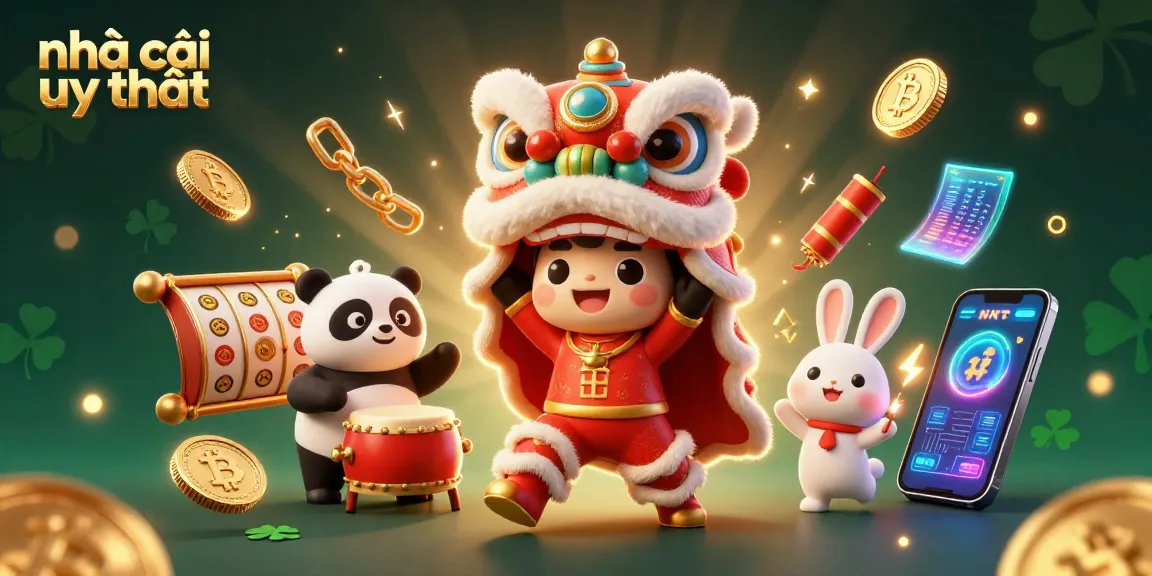 Experience thrilling fun at nhà cái uy tín with vibrant characters and casino excitement in a dynamic illustration.