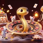 GO8 players enjoy cosmic gaming with astronaut mice betting on a roulette wheel for fun rewards.