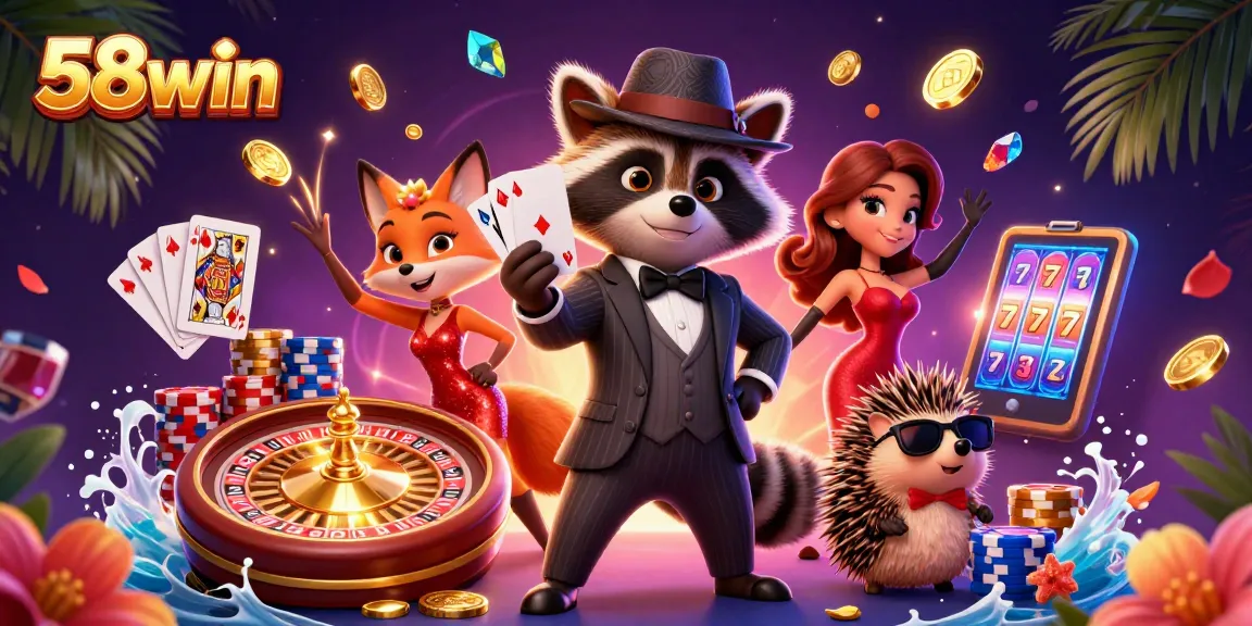 Experience the thrilling allure of 58win with dynamic characters and rich casino elements.