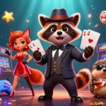 Experience the thrill of gambling with Link Kubet in this vibrant casino scene filled with lively characters.