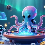 QS88 offers thrilling casino experiences with an alien octopus at a poker table.