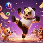 Experience thrilling moments with bl555 in a vibrant casino scene featuring a wrestling panda.
