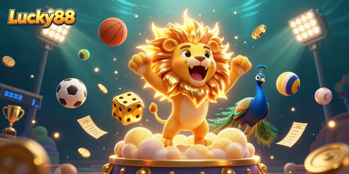 Experience Lucky88's vibrant casino atmosphere with animated characters and engaging game elements.