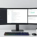 GO8 platform showcased in a sleek tech workspace, highlighting software development and cybersecurity features for digital platforms.