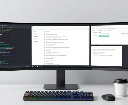 GO8 platform showcased in a sleek tech workspace, highlighting software development and cybersecurity features for digital platforms.