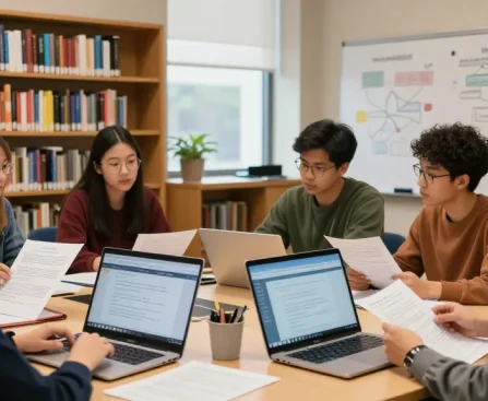 Students researching replacement academic documents UK in a collaborative library setting.