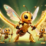 Experience thrilling wins at 8xbet with our amazing cartoon illustration of a samurai hornet and treasure galore.