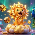 Cakhia TV showcases a roaring lion and golden dice, emphasizing an energetic gaming experience.