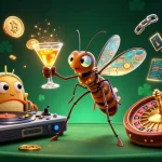 Tải xỉu go88 comes alive with a vibrant casino scene featuring a mascot, DJ, and interactive game elements.