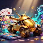 wager exciting games at wi88 with a stunning 3D golden beetle tank casino illustration